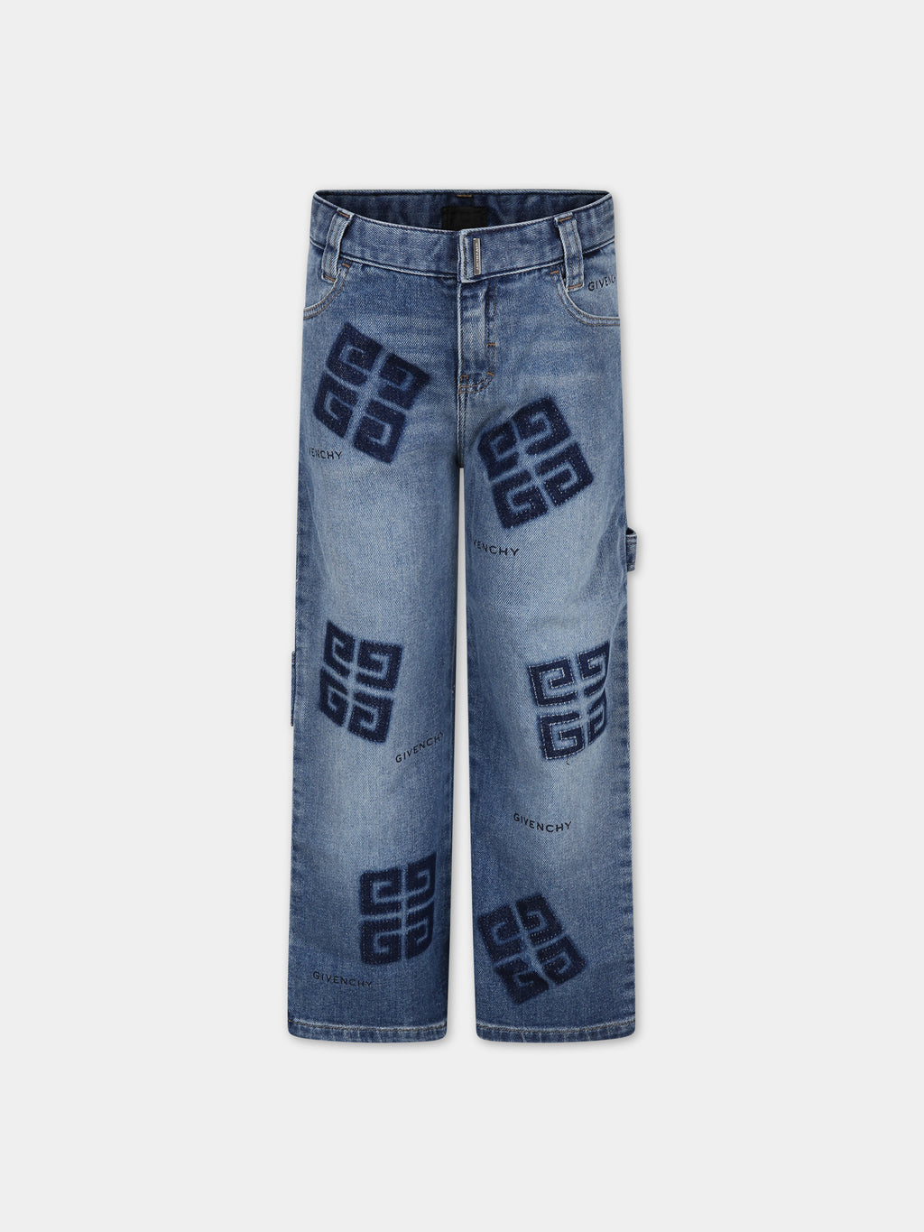 Jeans blu per bambino con logo